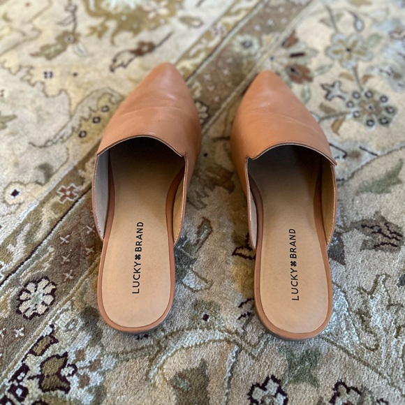 Lucky Brand Women’s Brynnuh Mule Slip-On Brown Leather Cognac Color Size 9.5 - Picture 11 of 12